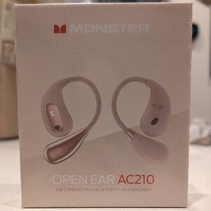 Open Ear AC210 Monster Bluetooth Headphones - Pink & New In Box!